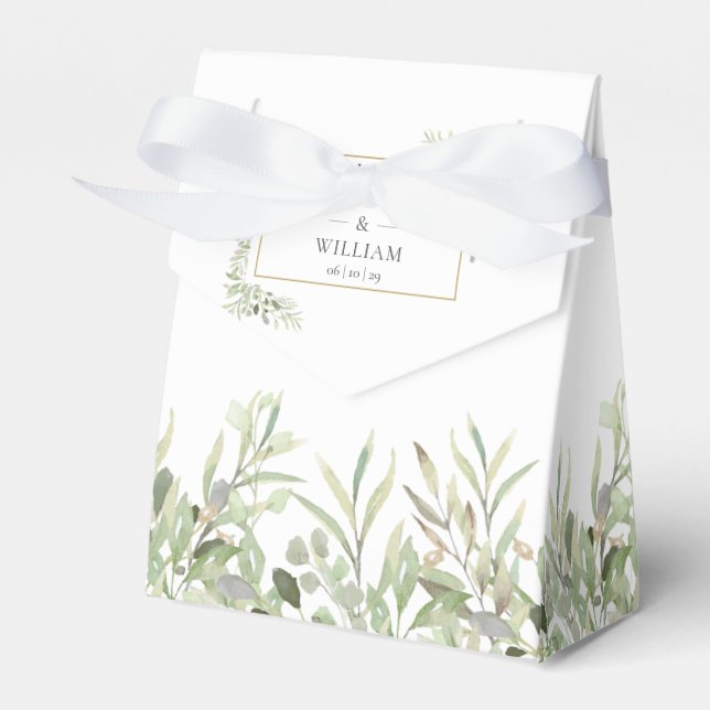 Liebe ist eine süße, grüne Foliage Hochzeit Geschenkschachtel (Vorderseite)