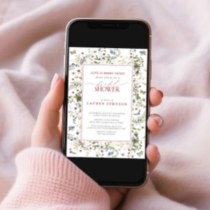 Liebe ist eine süße wilde Blume - Rote Hochzeitsdu Einladung