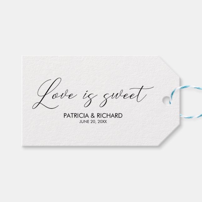 Liebe ist eine Sweet-Script-Buchstaben-Gastgeschen Geschenkanhänger (Vorderseite (Horizontal))