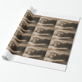 Liebe ist: Eine Tatze in Ihrer Hand Geschenkpapier