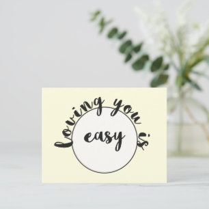 Liebe ist einfach - Romantisches Zitat Postkarte