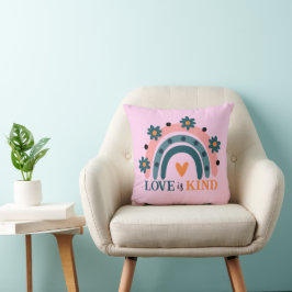 LIEBE IST FARBPINK BOHO RAINBOIN KISSEN