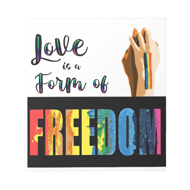 Liebe ist Freedom Notebook Notizblock (Vorderseite)