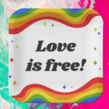 Liebe ist frei: Regenbogen-Stolz Quadratische Papp
