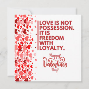 Liebe ist Freiheit mit Treue Zitat Valentinstag Feiertagskarte