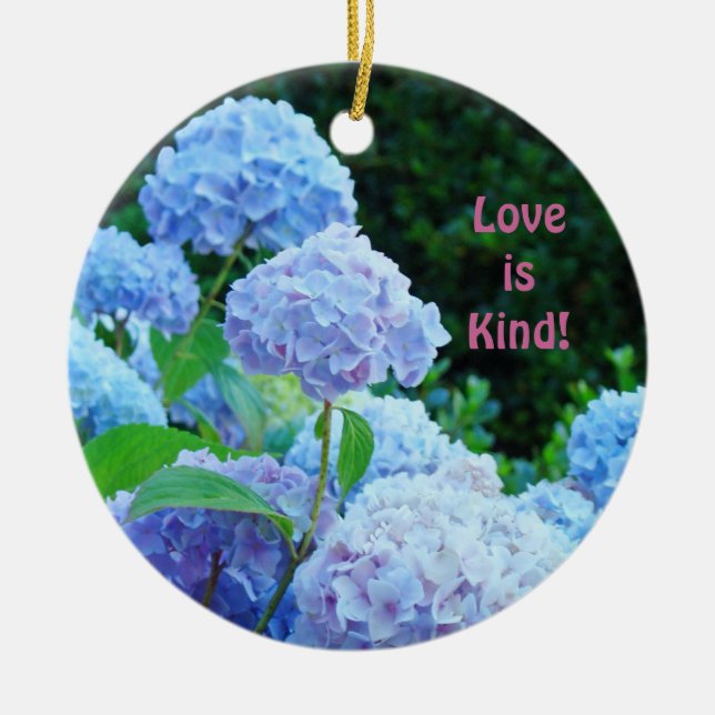 Liebe ist freundlich! Ornamente Blue Hydrangea Blu (Vorne)
