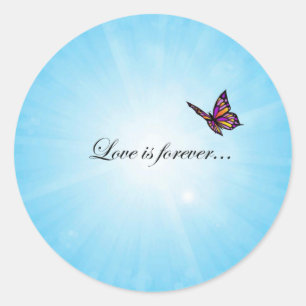 Liebe ist für immer Schmetterling Runder Aufkleber