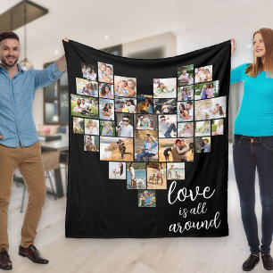Liebe ist ganz rund um das Herz geformt 36 FotoCol Fleecedecke