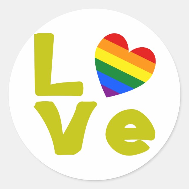 Liebe ist Gay Gold Runder Aufkleber (Vorderseite)