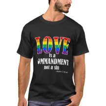 Liebe ist Gebot-dunklen T-Shirt-Männer