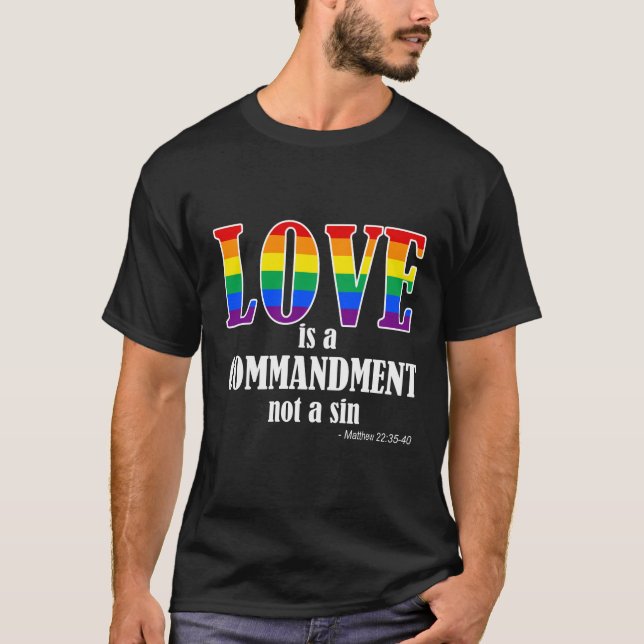 Liebe ist Gebot-dunklen T-Shirt-Männer T-Shirt (Vorderseite)