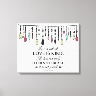 Liebe ist Geduld & Kind Boho Stil Leinwand drucken
