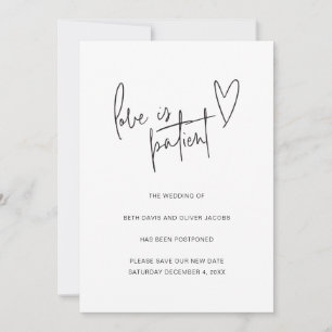 Liebe ist Geduldig Hochzeit Aufschieben Einfache E Save The Date