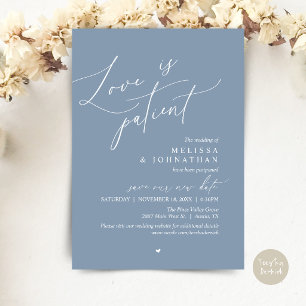 Liebe ist geduldig, Hochzeit Aufschub Ankündigung