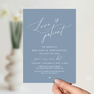 “Liebe ist geduldig” Hochzeit Terminänderung bekan Einladung