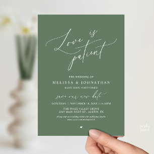 “Liebe ist geduldig” Hochzeit Terminänderung bekan Einladung