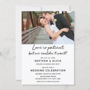 Liebe ist geduldig Hochzeitsankündigung Empfang Einladung