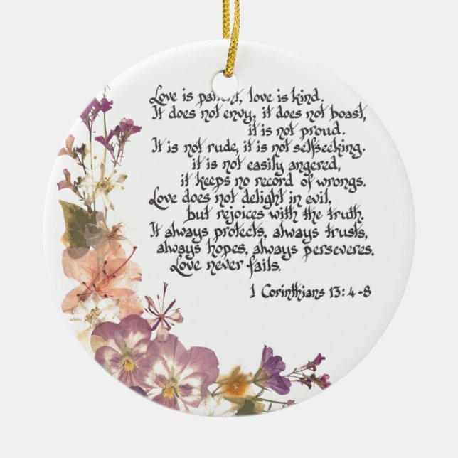 Liebe ist geduldig keramikornament (Vorne)