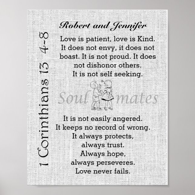 Liebe ist geduldig, Liebe ist eine Personalisierte Poster (Vorne)