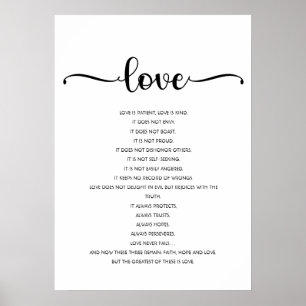 Liebe ist geduldig, Liebe ist freundlich, Liebe, B Poster