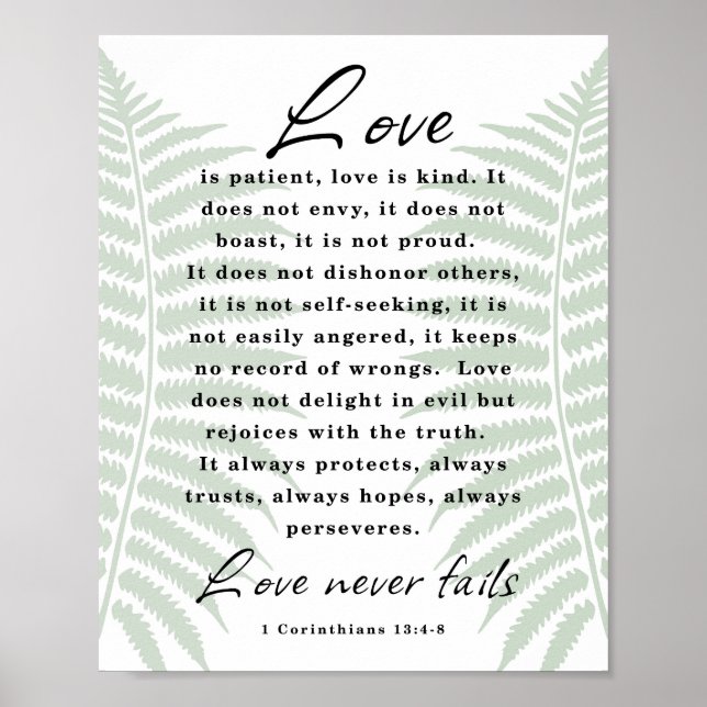 Liebe ist geduldig, Liebe ist freundlich Poster (Vorne)