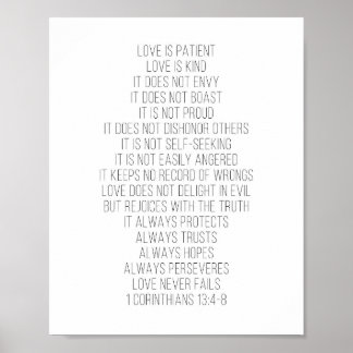 Liebe ist geduldig, Liebe ist nett... -1 Korinthen Poster