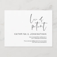 Liebe ist geduldig, Minimalismus Hochzeit verzöger
