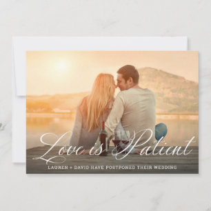 Liebe ist geduldig Romantische Schrift Foto Hochze Ankündigung