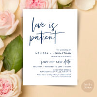 Liebe ist geduldig, verändern Sie unseren Hochzeit