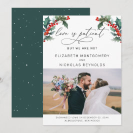 Liebe ist geduldig, wir sind nicht | Hochzeitsankü Einladung