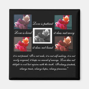 Liebe ist geduldige Liebe ist netter Blumenmagnet Magnet