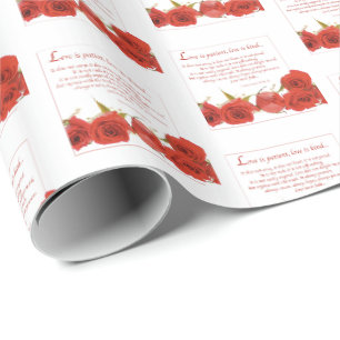 Liebe ist Geduldige Rote Rose Geschenkpapier