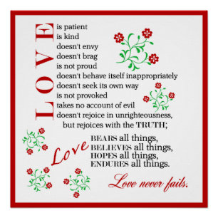 Liebe ist geduldiges…   1 Korinther-13:4 - 8 Poster