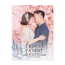 Liebe ist geduldiges blaues Leaf Hochzeit verzöger