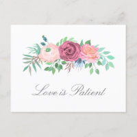 Liebe ist geduldiges Pastel florale Hochzeit Nachp