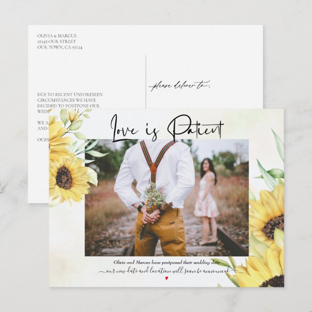 Liebe ist Gelbblüten der Patientin Postkarte (Vorne/Hinten)