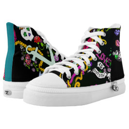 Liebe ist Gift-Tätowierungs-grafischer Druck-hohe Hoch-geschnittene Sneaker