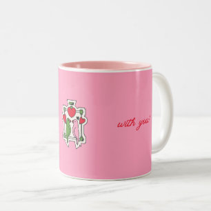Liebe ist hier mit dir Tasse süße Liebesvögel Kaff