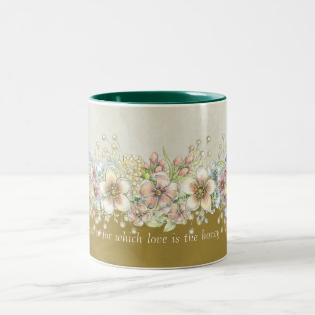 Liebe ist Honig - Kaffee-Tasse Zweifarbige Tasse (Mittel)