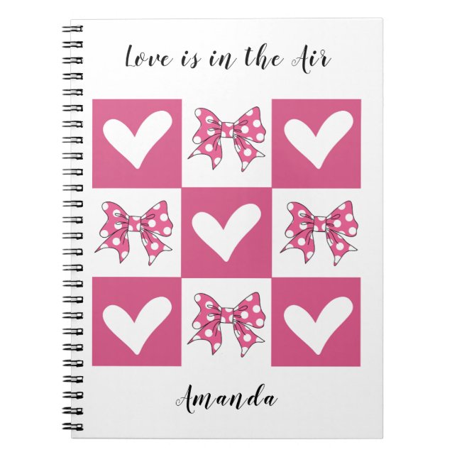 Liebe ist im "Air Block Bow Heart Style" Notizblock (Vorderseite)
