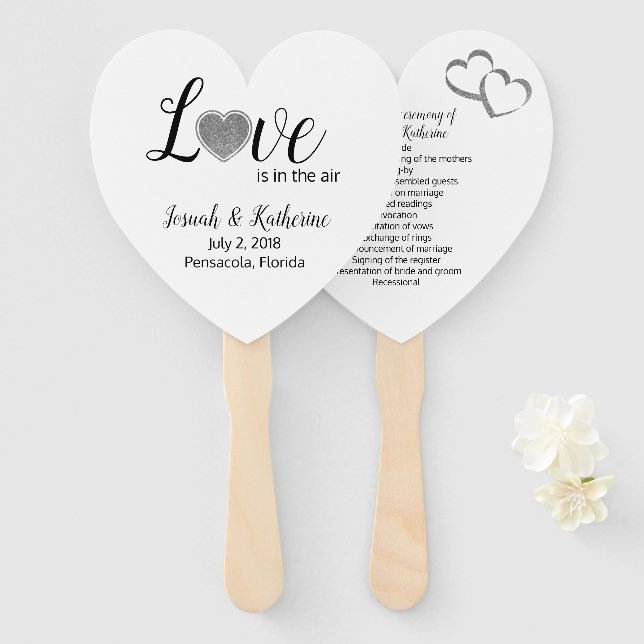 Liebe ist im Air Silver Heart Program Fan Fächer (Vorne und Hinten)