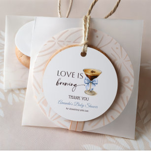 Liebe ist im Anflug Blue Coquette Bow Brautparty Geschenkanhänger