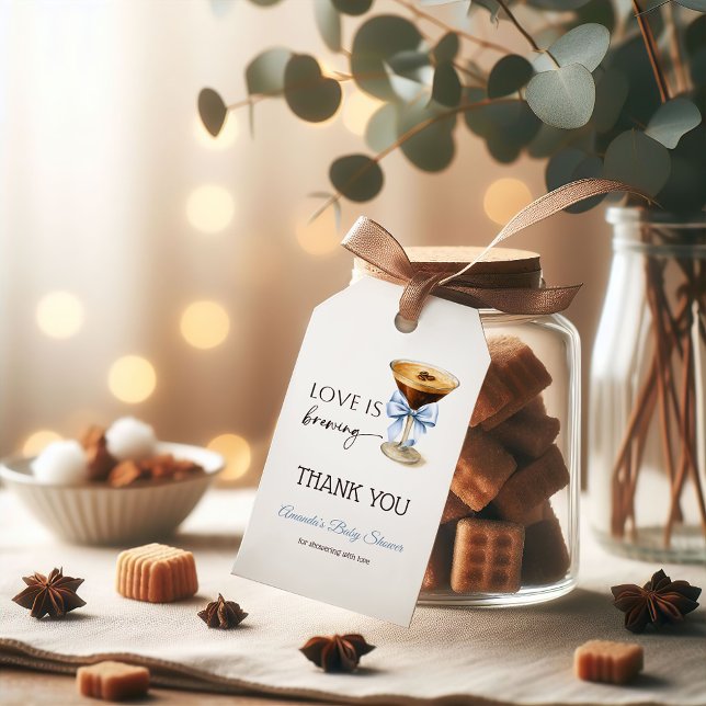 Liebe ist im Anflug Blue Coquette Bow Junggesellin Geschenkanhänger (Von Creator hochgeladen)