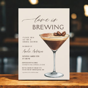 Liebe ist im Anflug Espresso Martini-Brautjungfern Einladung