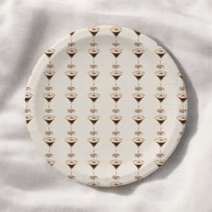 Liebe ist im Anflug Espresso Martini Junggesellinn Pappteller