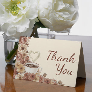 Liebe ist im Anflug Floraler Kaffee Herz Junggesel Dankeskarte