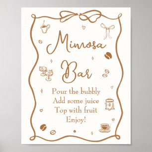 Liebe ist im Anflug Kaffee Brautparty Mimosa Bar Poster