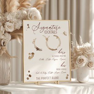 Liebe ist im Anflug! Kaffee-Themen-Signatur-Drinks Poster