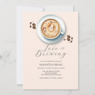 Liebe ist im Anflug Kaffeebridal-Shower-Einladunge Einladung