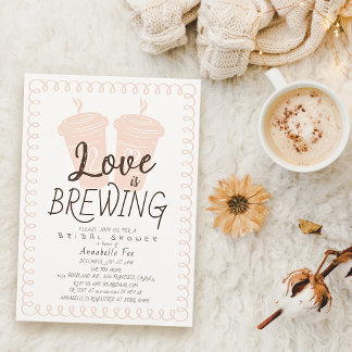 Liebe ist im Anflug To Go Kaffeetassen Brautparty Einladung